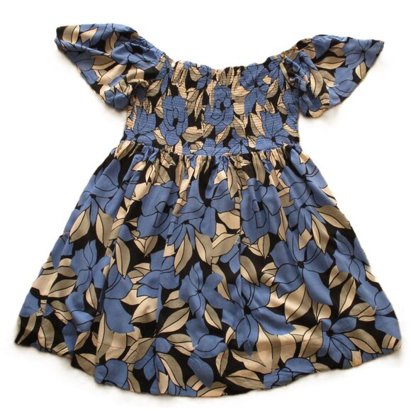 Free People Dresses & Skirts - Free People Blue and Black Floral Mini Dress Size L